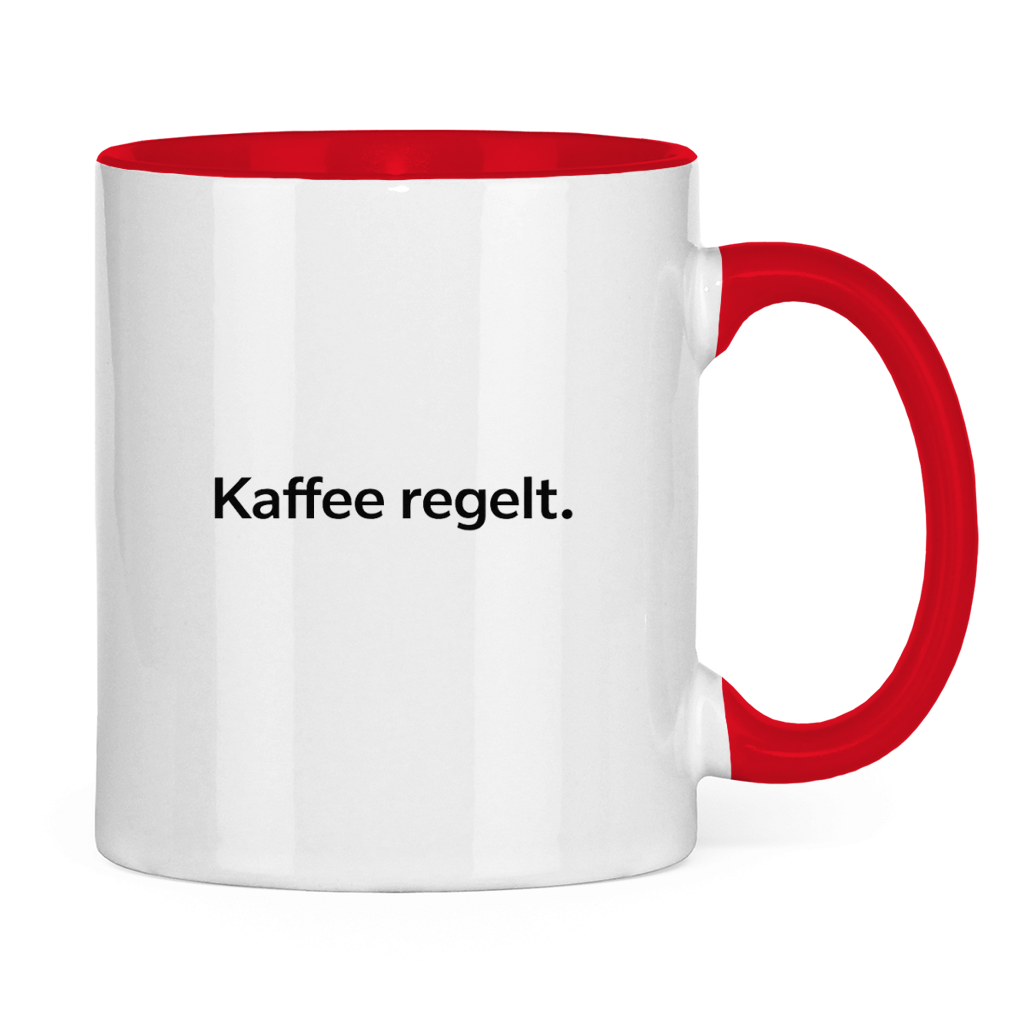 Lustige Tasse „Kaffee regelt.“
