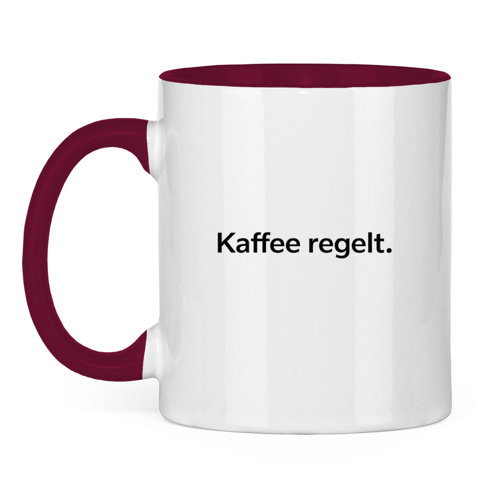 Lustige Tasse „Kaffee regelt.“