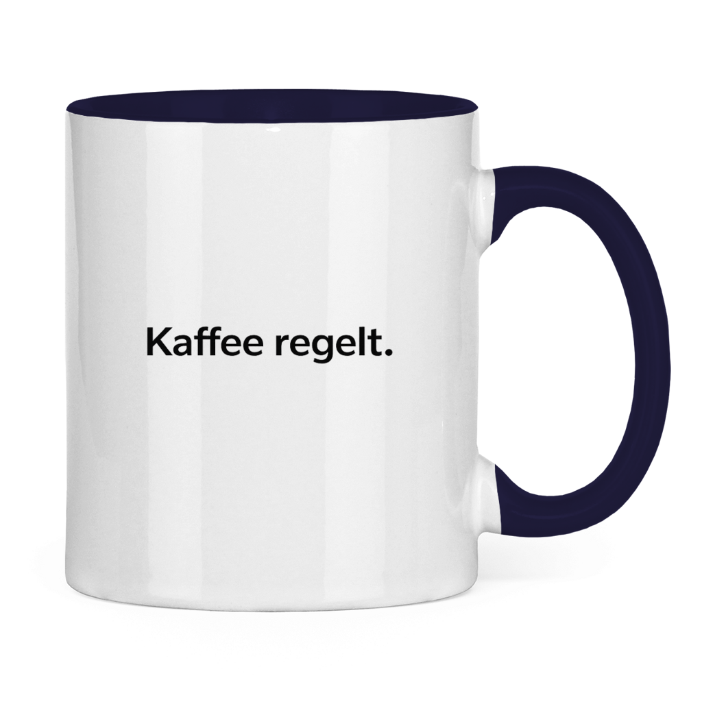 Lustige Tasse „Kaffee regelt.“