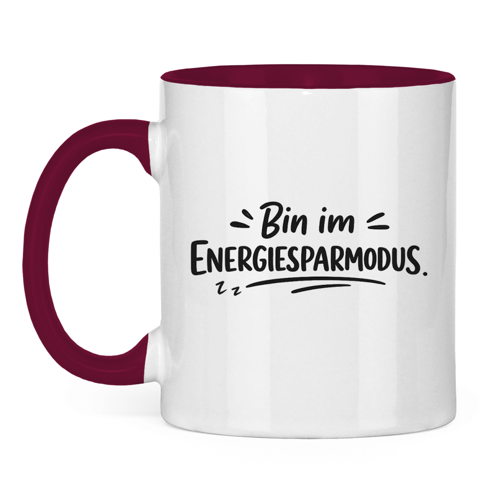 Lustige Tasse „Bin im Energiesparmodus.“