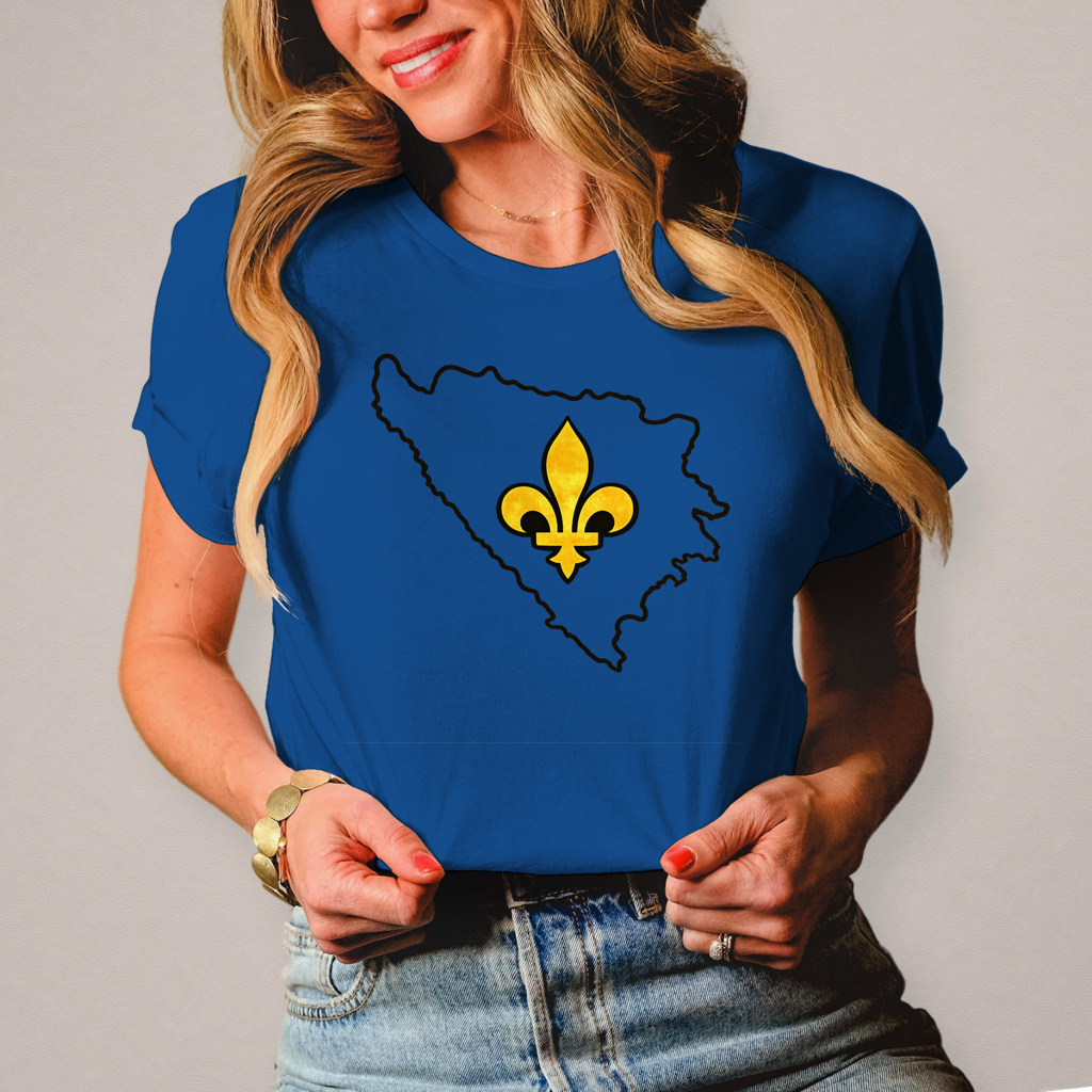 Damen T-Shirt - Bosnia Outline Design mit Bosnischem Ljiljan