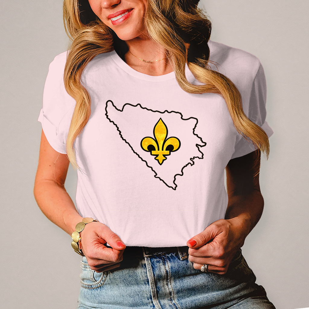 Damen T-Shirt - Bosnia Outline Design mit Bosnischem Ljiljan