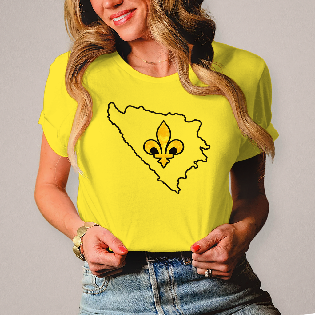 Damen T-Shirt - Bosnia Outline Design mit Bosnischem Ljiljan
