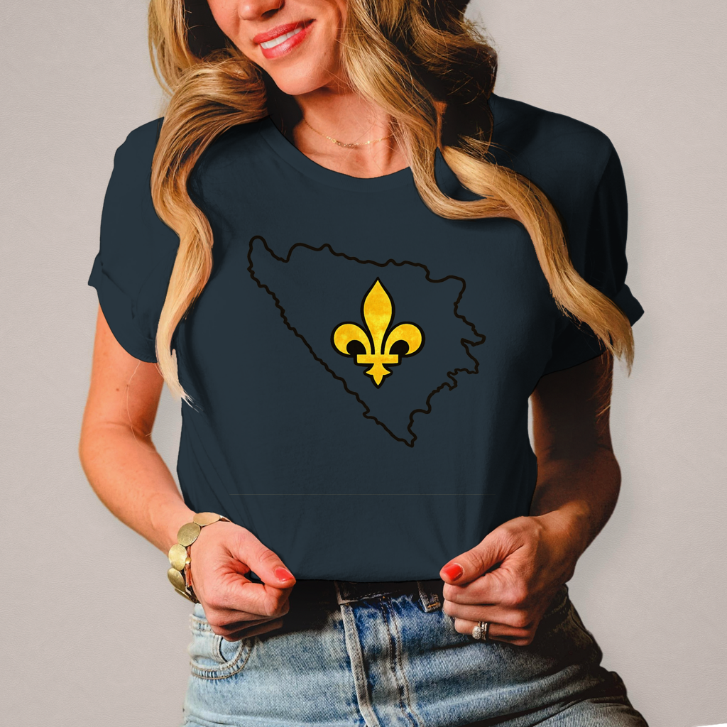 Damen T-Shirt - Bosnia Outline Design mit Bosnischem Ljiljan