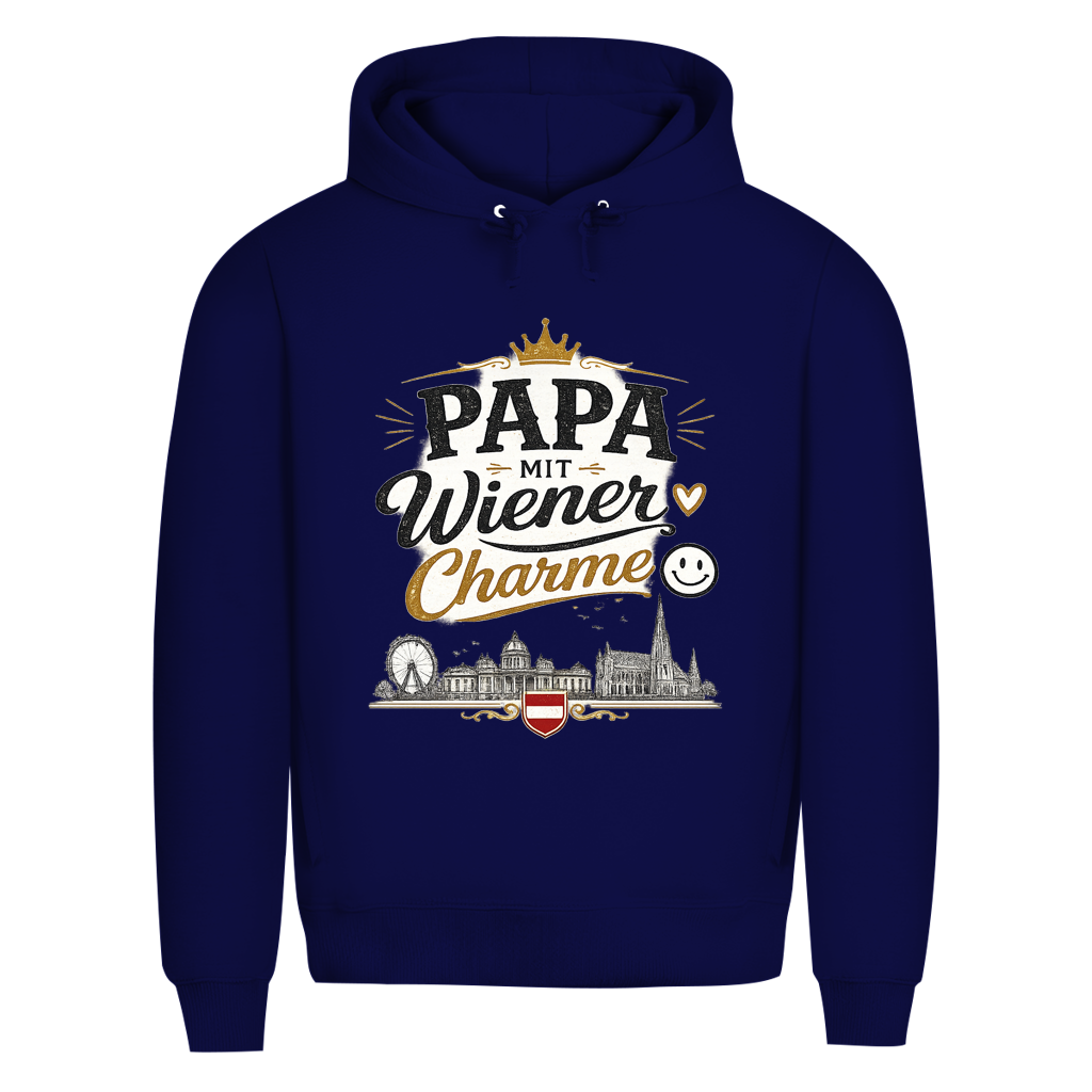 Herren Premium Bio Hoodie – Papa mit Wiener Charme | Österreich