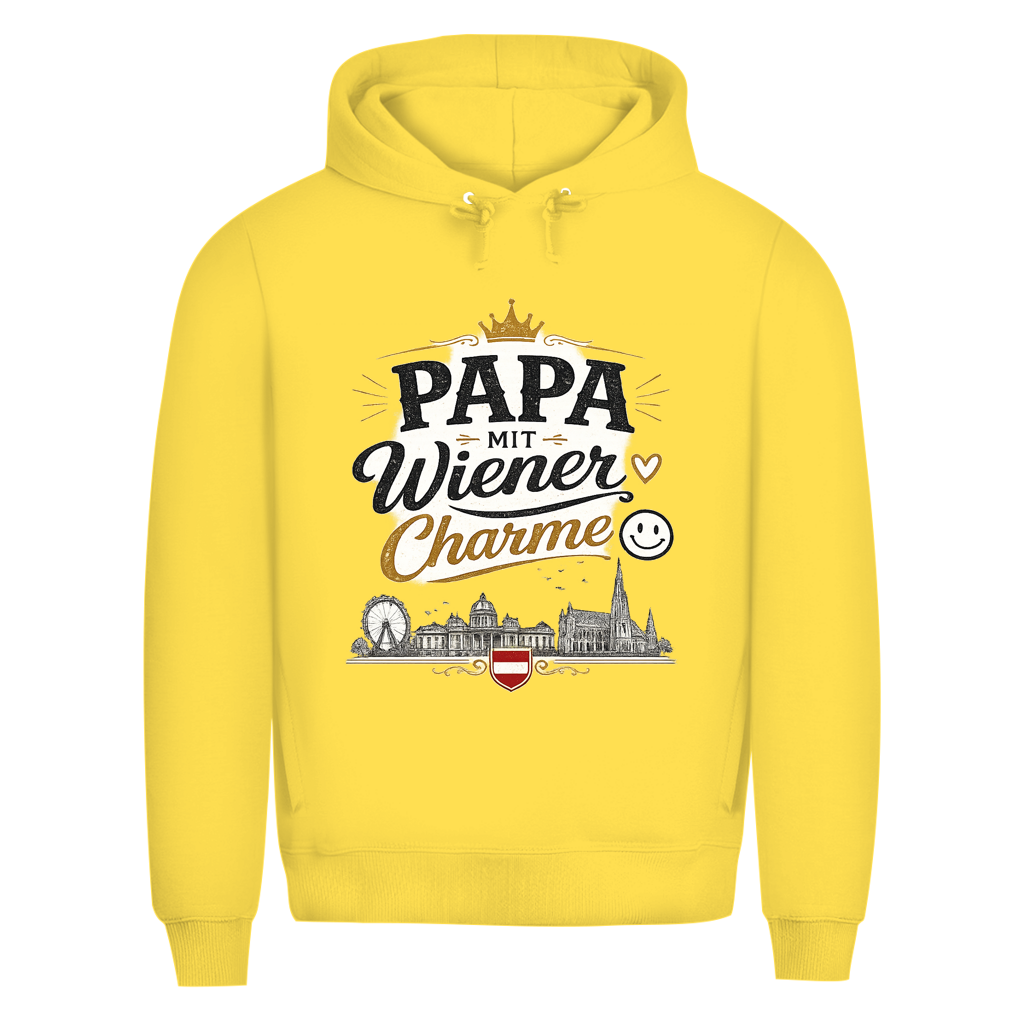 Herren Premium Bio Hoodie – Papa mit Wiener Charme | Österreich