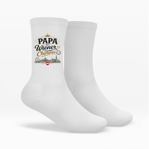 Crew Socken – Papa mit Wiener Charme | Vatertag Geschenk Österreich