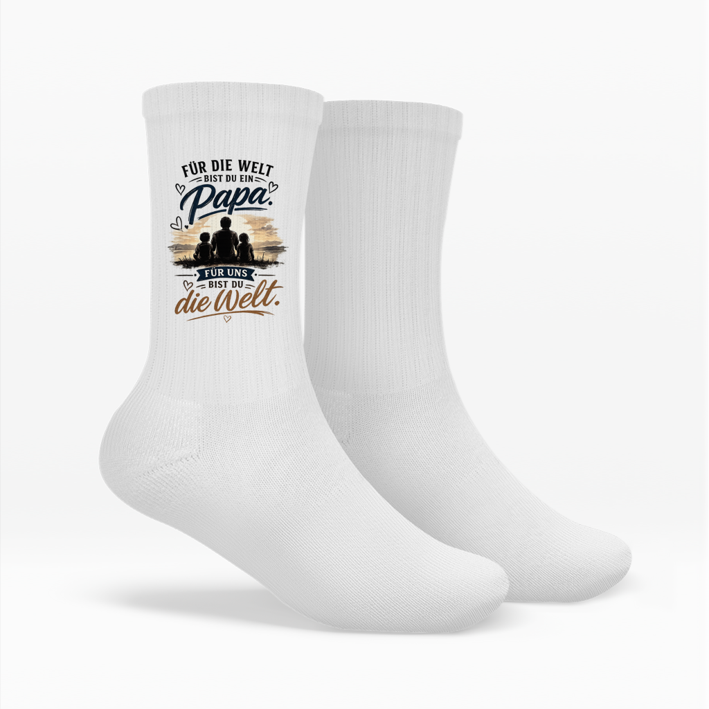 Crew Socken „Für die Welt bist du ein Papa“ – Vatertag Geschenk für Papa
