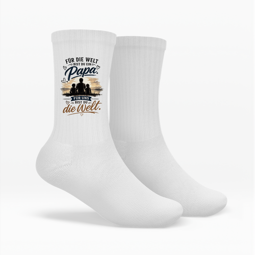 Crew Socken „Für die Welt bist du ein Papa“ – Vatertag Geschenk für Papa