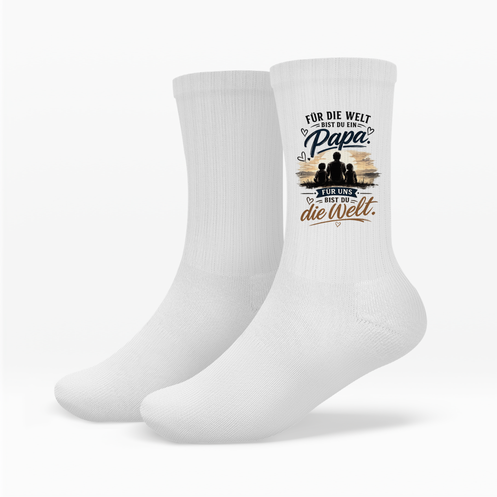 Crew Socken „Für die Welt bist du ein Papa“ – Vatertag Geschenk für Papa
