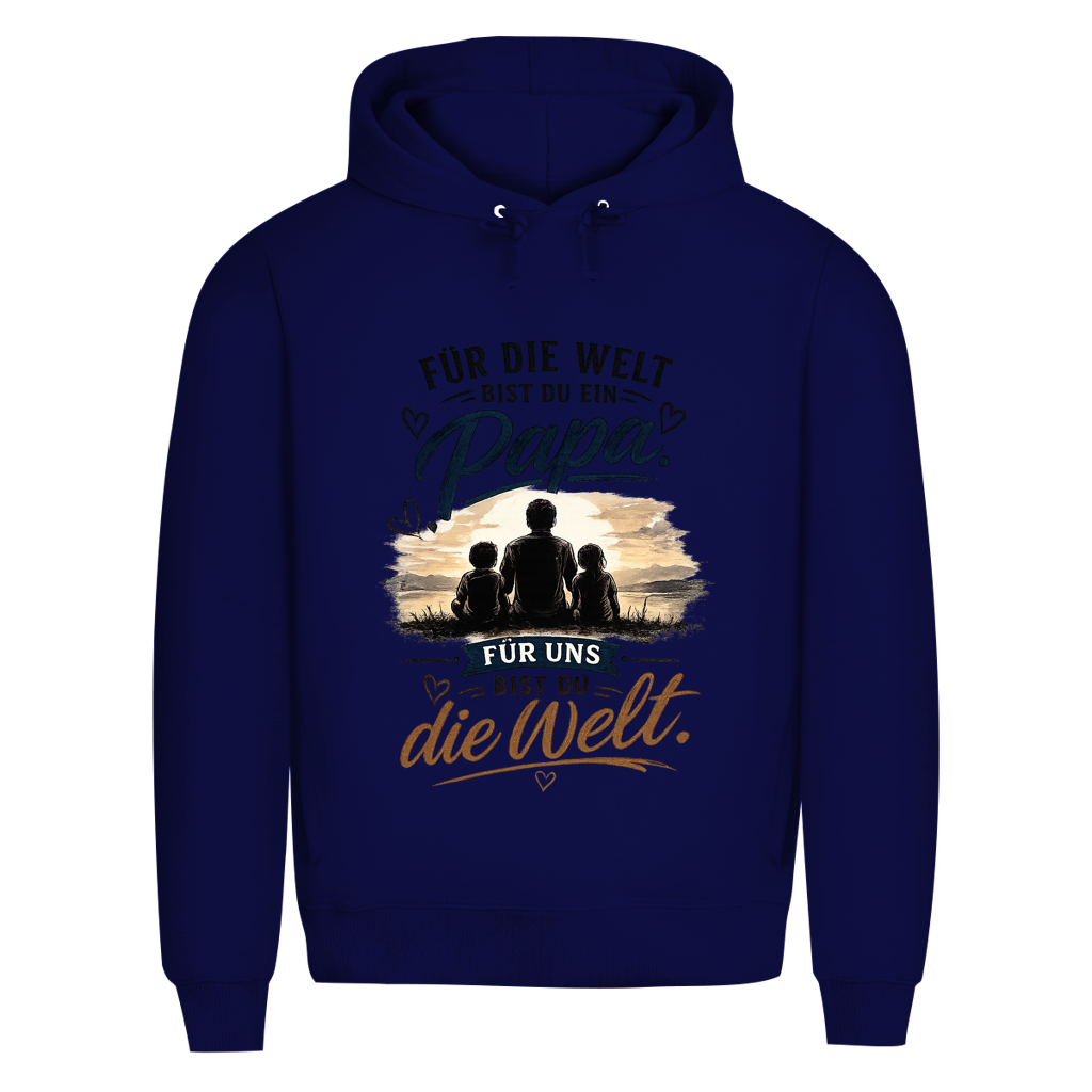 Herren Bio Hoodie „Für die Welt bist du ein Papa“ – Vatertag Geschenk für Papa