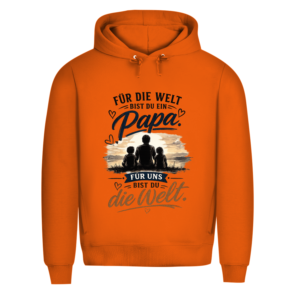 Herren Bio Hoodie „Für die Welt bist du ein Papa“ – Vatertag Geschenk für Papa
