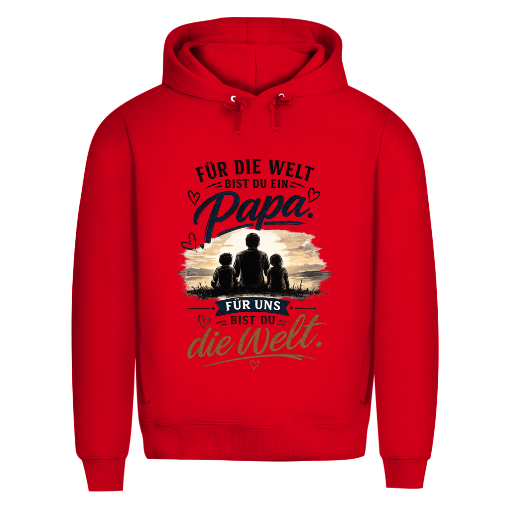 Herren Bio Hoodie „Für die Welt bist du ein Papa“ – Vatertag Geschenk für Papa
