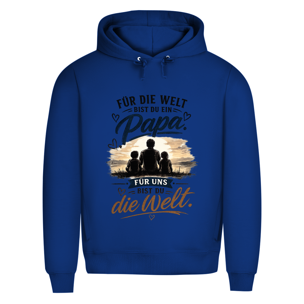 Herren Bio Hoodie „Für die Welt bist du ein Papa“ – Vatertag Geschenk für Papa