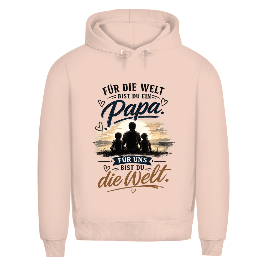 Herren Bio Hoodie „Für die Welt bist du ein Papa“ – Vatertag Geschenk für Papa