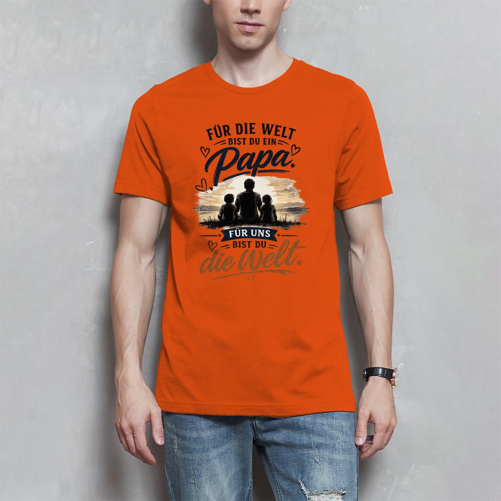 Herren T-Shirt „Für die Welt bist du ein Papa“ – Vatertag Geschenk für Papa
