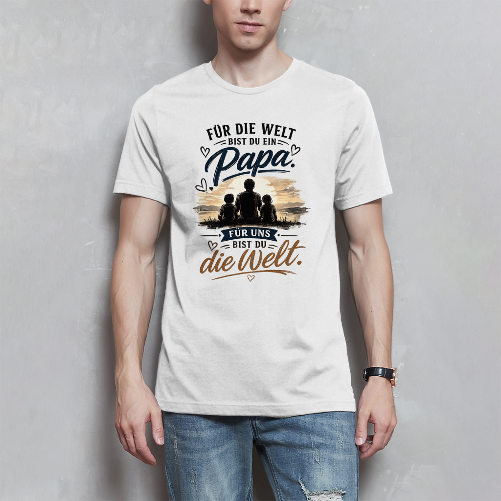 Herren T-Shirt „Für die Welt bist du ein Papa“ – Vatertag Geschenk für Papa