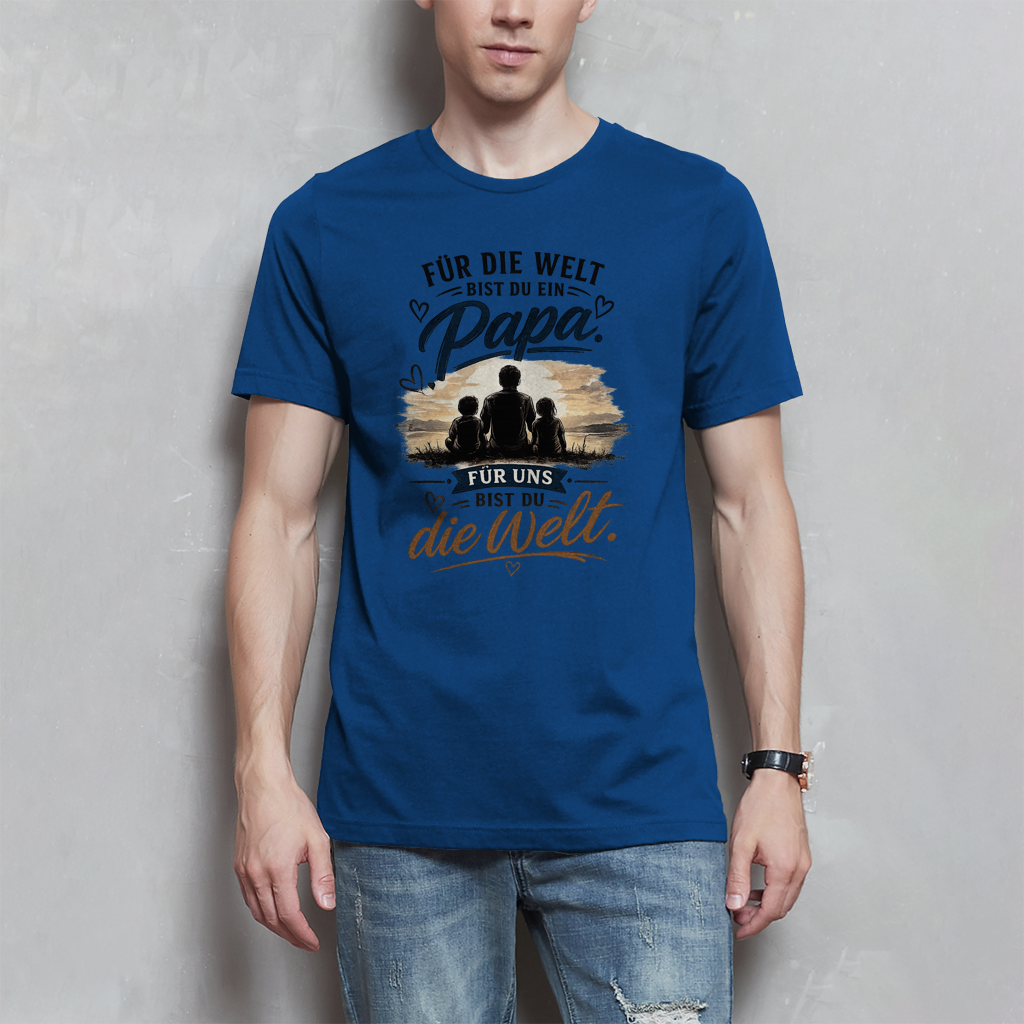 Herren T-Shirt „Für die Welt bist du ein Papa“ – Vatertag Geschenk für Papa