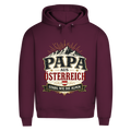 Herren Bio Hoodie „Papa aus Österreich – stabil wie die Alpen“ | Vatertag Geschenk