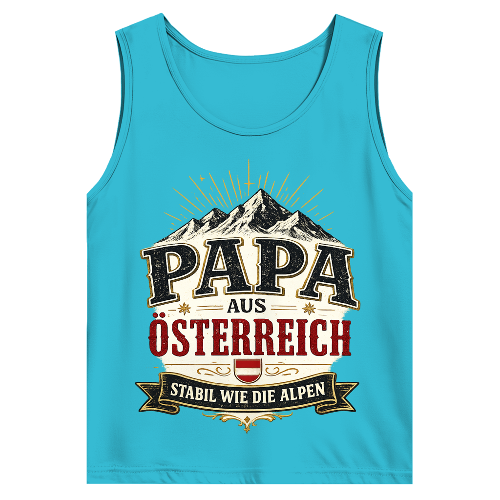 Herren Tank Top „Papa aus Österreich – stabil wie die Alpen“ | Vatertag Geschenk