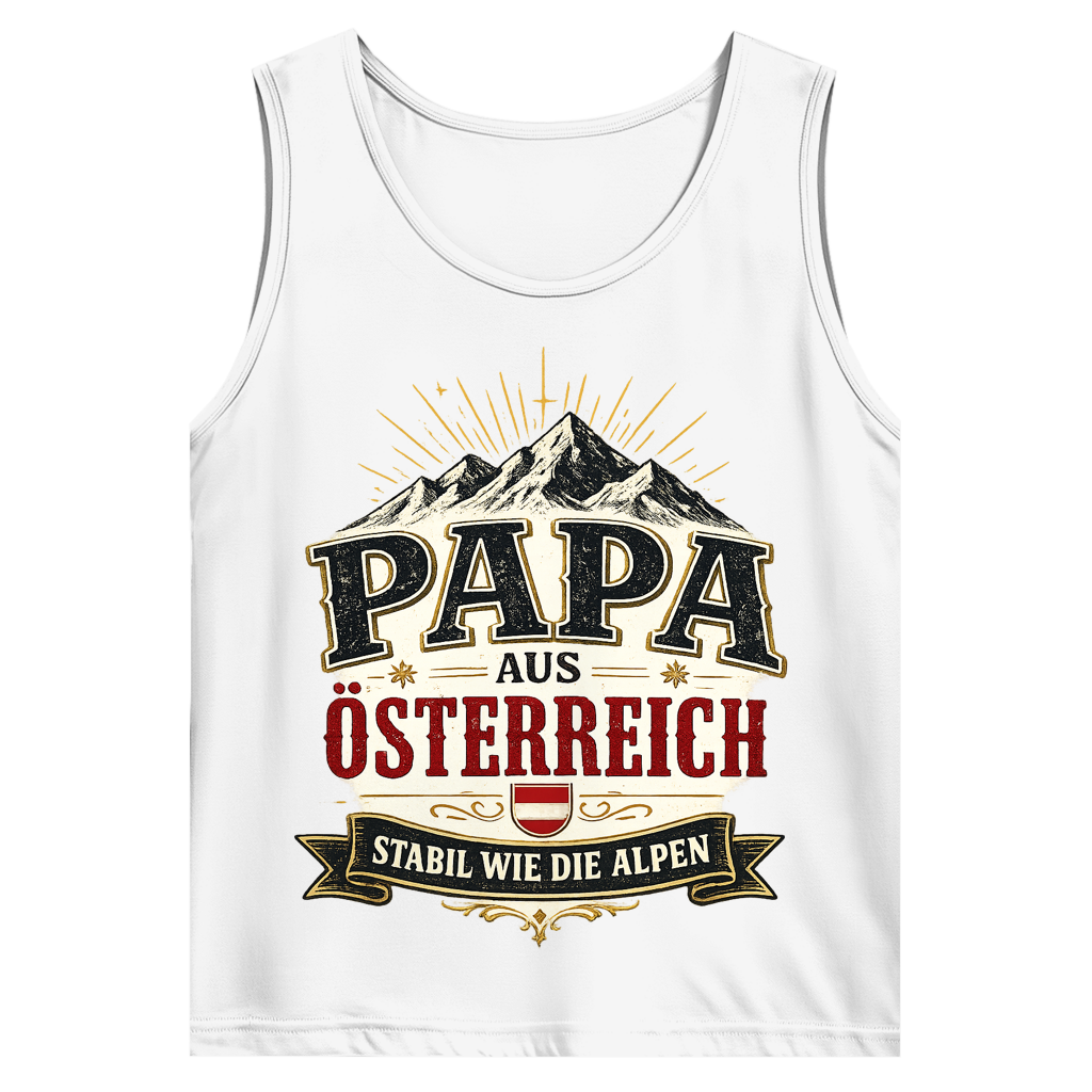 Herren Tank Top „Papa aus Österreich – stabil wie die Alpen“ | Vatertag Geschenk