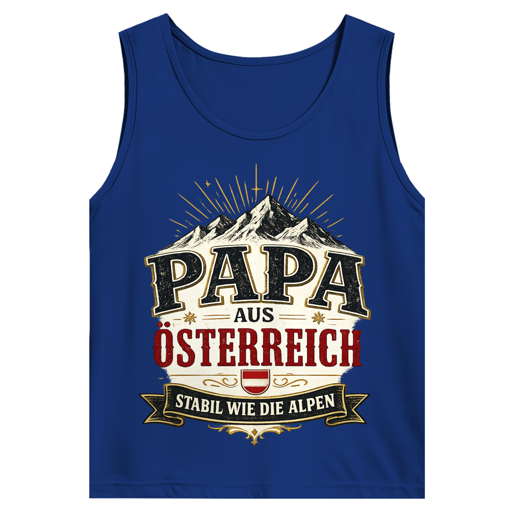 Herren Tank Top „Papa aus Österreich – stabil wie die Alpen“ | Vatertag Geschenk