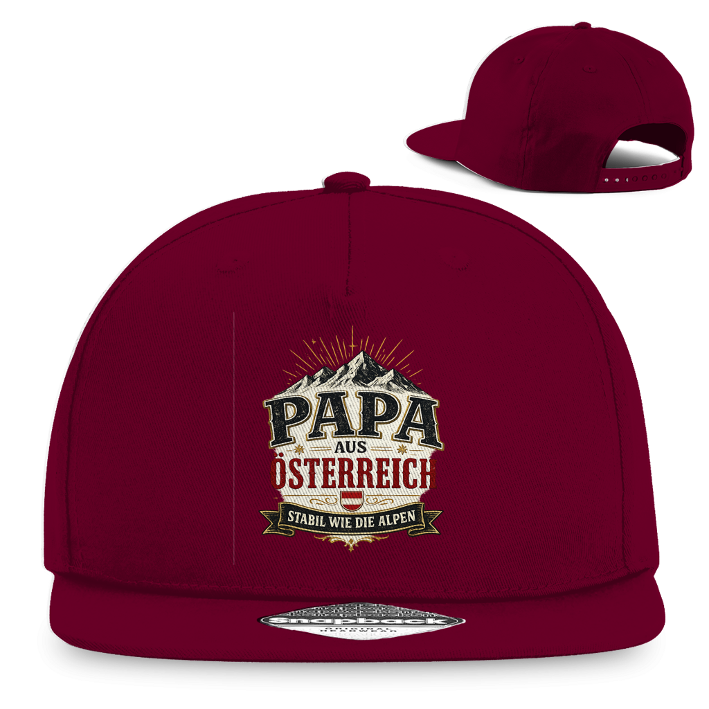 Snapback Cap „Papa aus Österreich – stabil wie die Alpen“ | Vatertag Geschenk