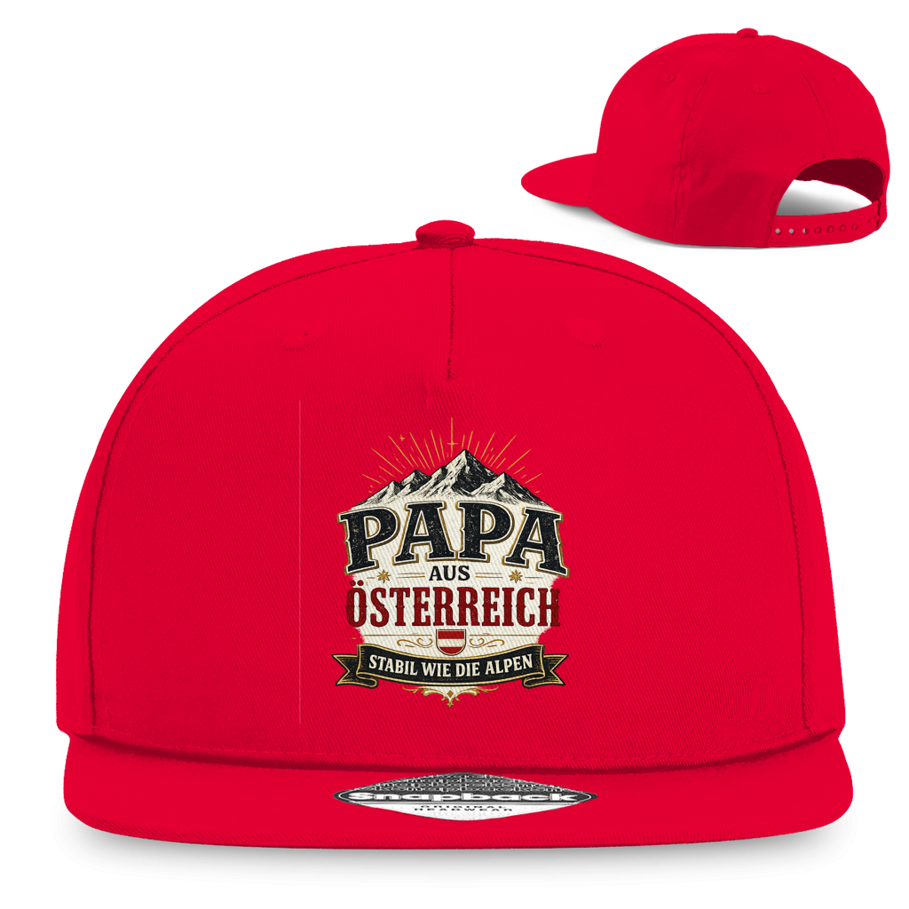 Snapback Cap „Papa aus Österreich – stabil wie die Alpen“ | Vatertag Geschenk