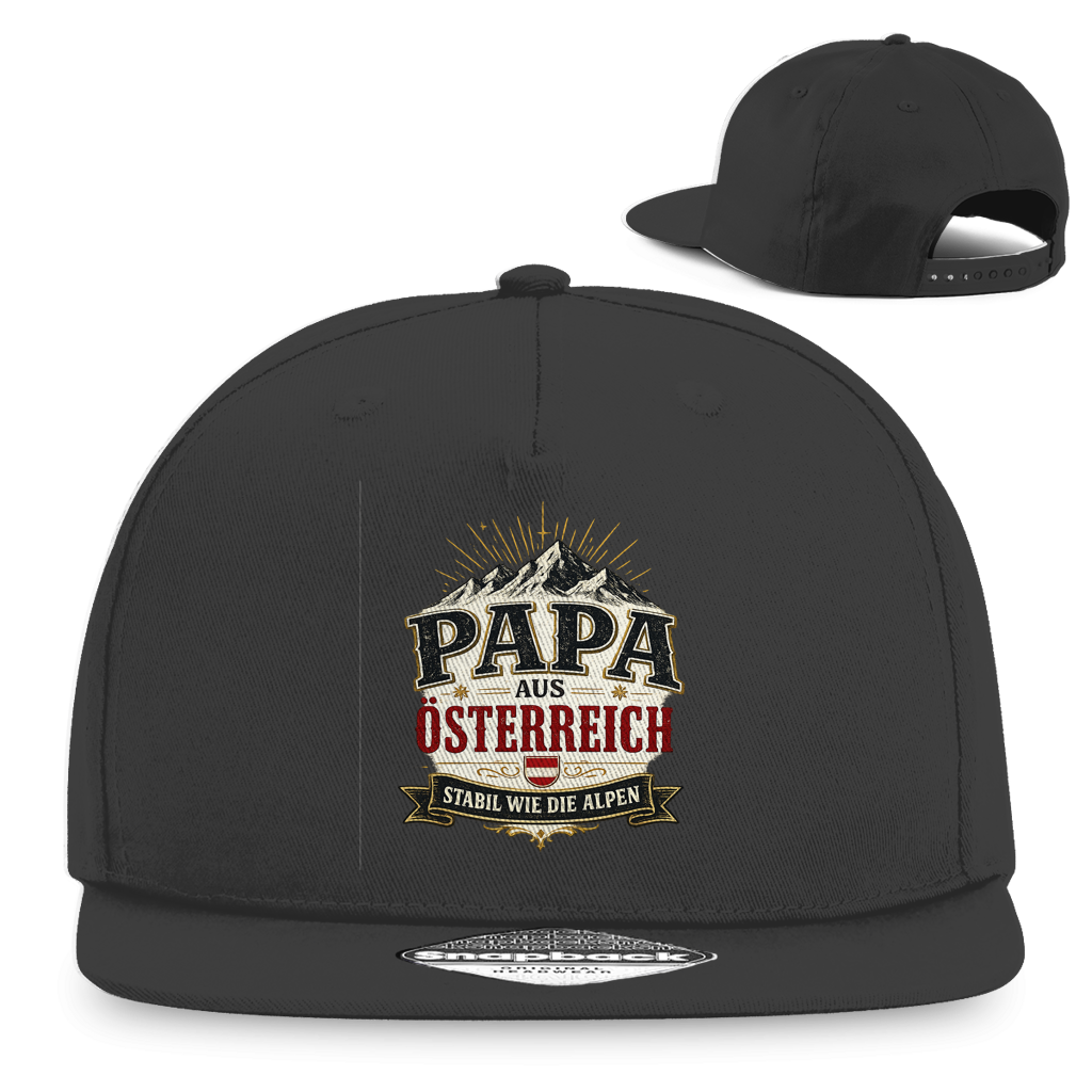 Snapback Cap „Papa aus Österreich – stabil wie die Alpen“ | Vatertag Geschenk
