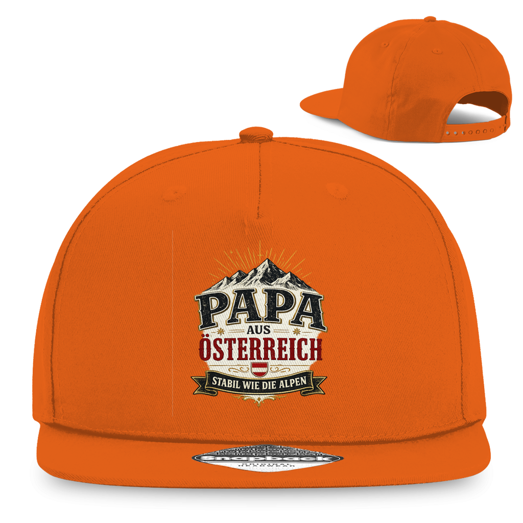 Snapback Cap „Papa aus Österreich – stabil wie die Alpen“ | Vatertag Geschenk