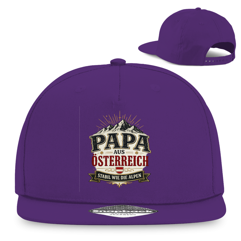 Snapback Cap „Papa aus Österreich – stabil wie die Alpen“ | Vatertag Geschenk
