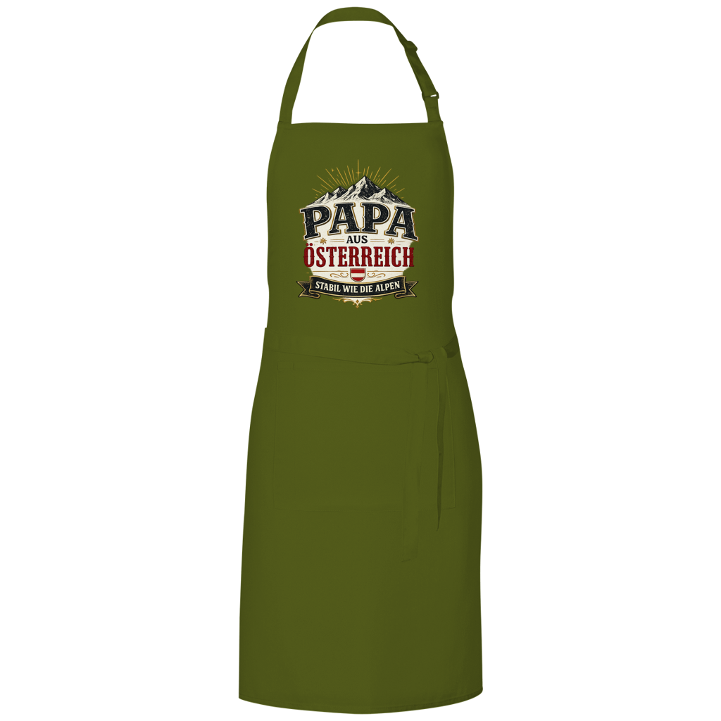 Grillschürze „Papa aus Österreich – stabil wie die Alpen“ | Vatertag Geschenk