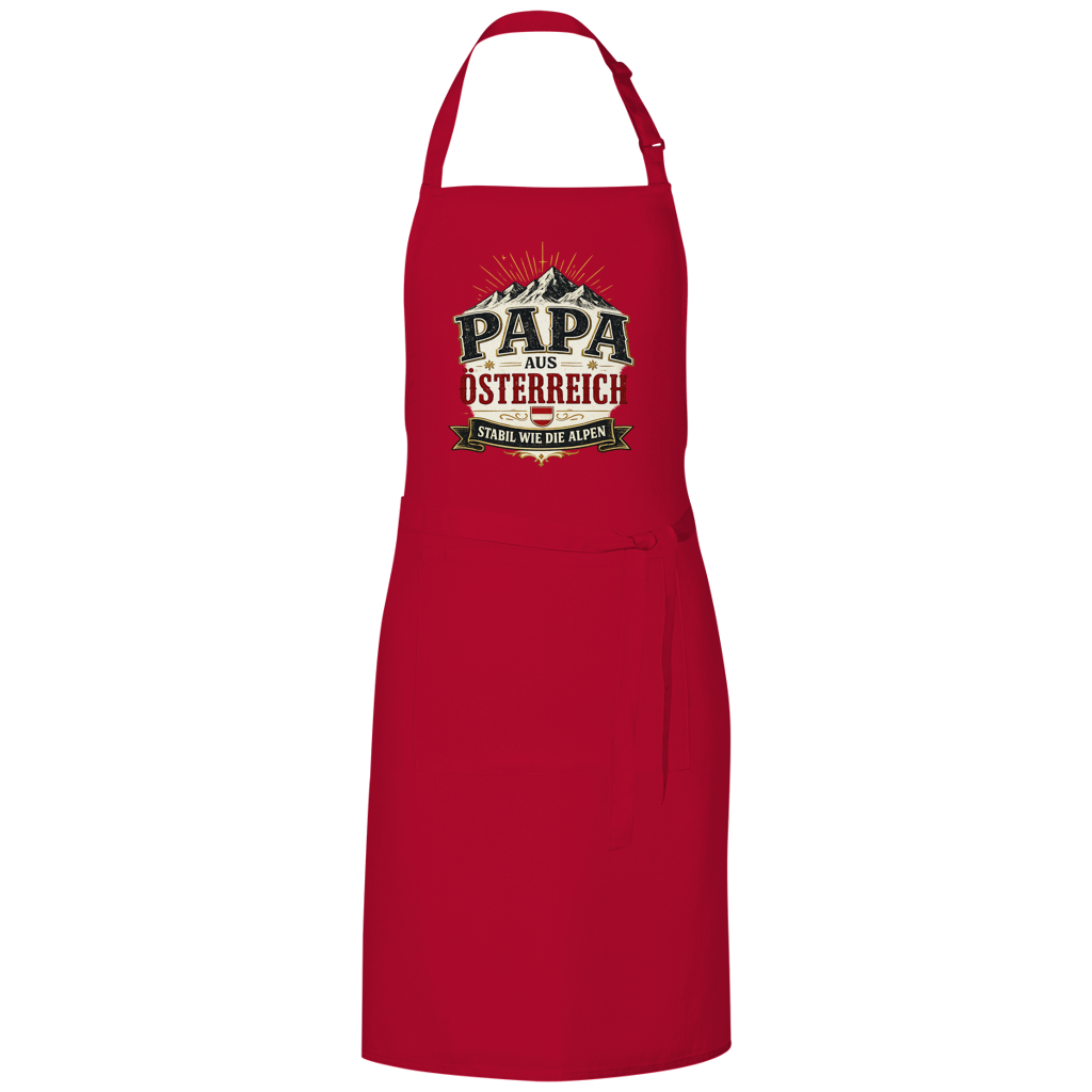 Grillschürze „Papa aus Österreich – stabil wie die Alpen“ | Vatertag Geschenk