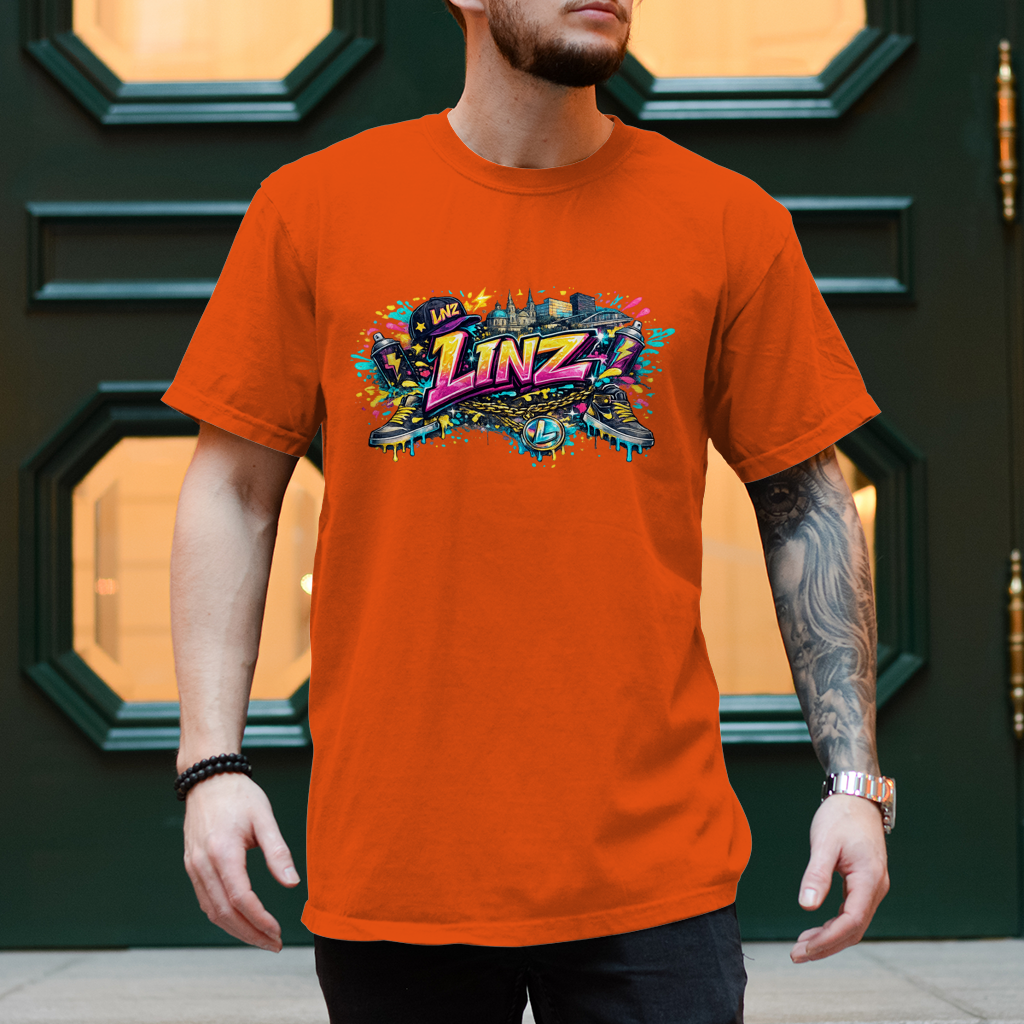 Herren T-Shirt LINZ Graffiti Style – Austria Street Vibes Kollektion
