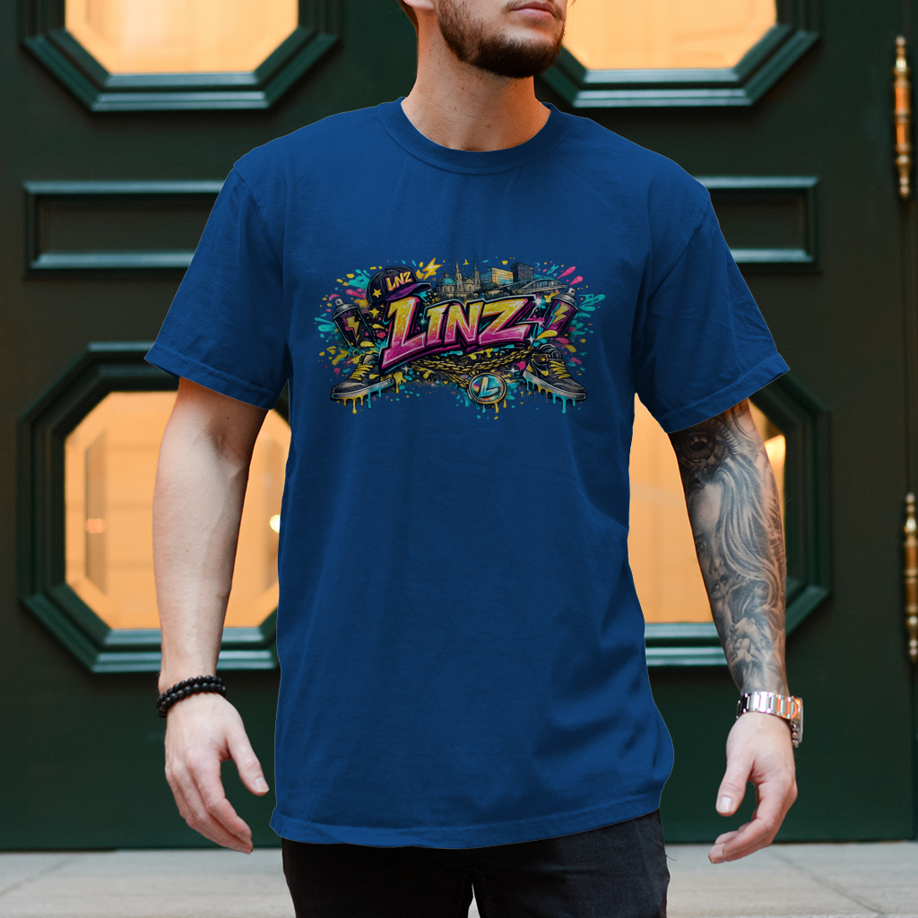 Herren T-Shirt LINZ Graffiti Style – Austria Street Vibes Kollektion