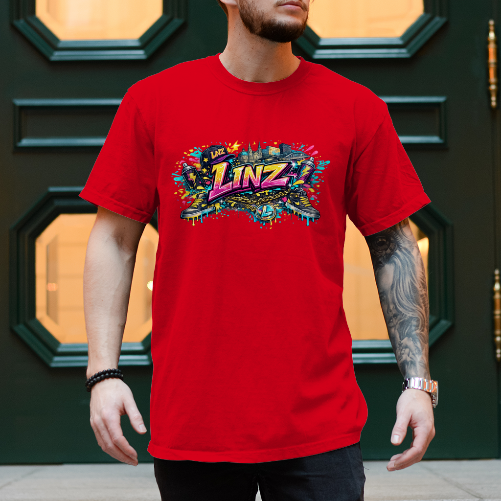 Herren T-Shirt LINZ Graffiti Style – Austria Street Vibes Kollektion