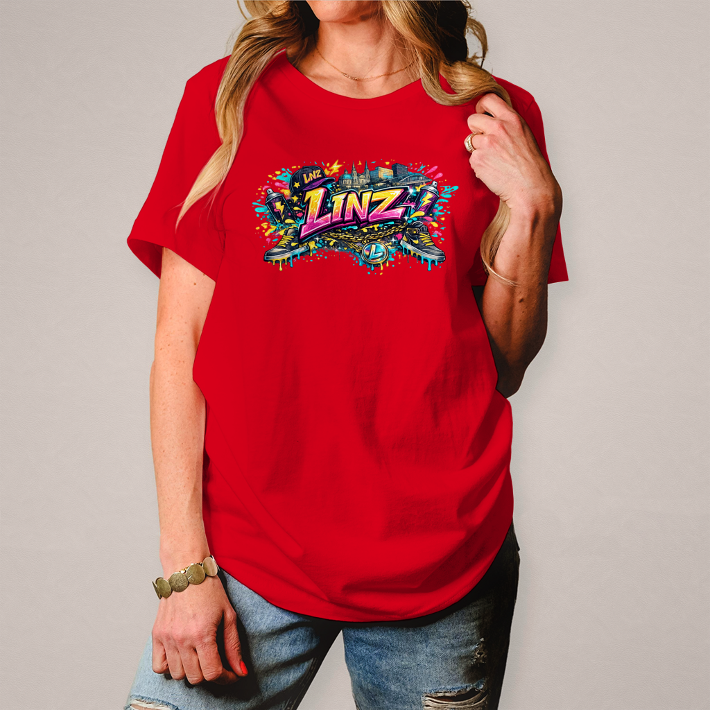 Damen T-Shirt LINZ Graffiti Style – Austria Street Vibes Kollektion