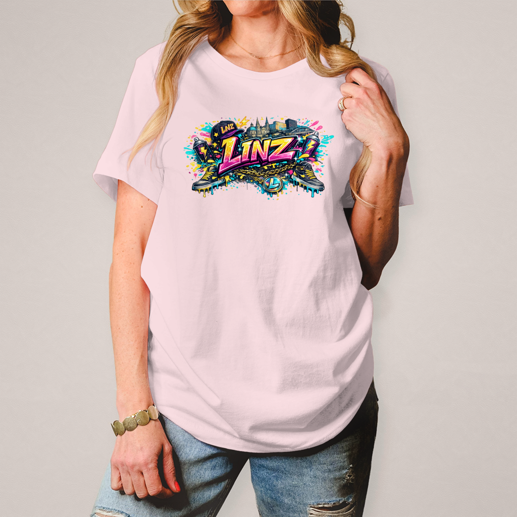Damen T-Shirt LINZ Graffiti Style – Austria Street Vibes Kollektion