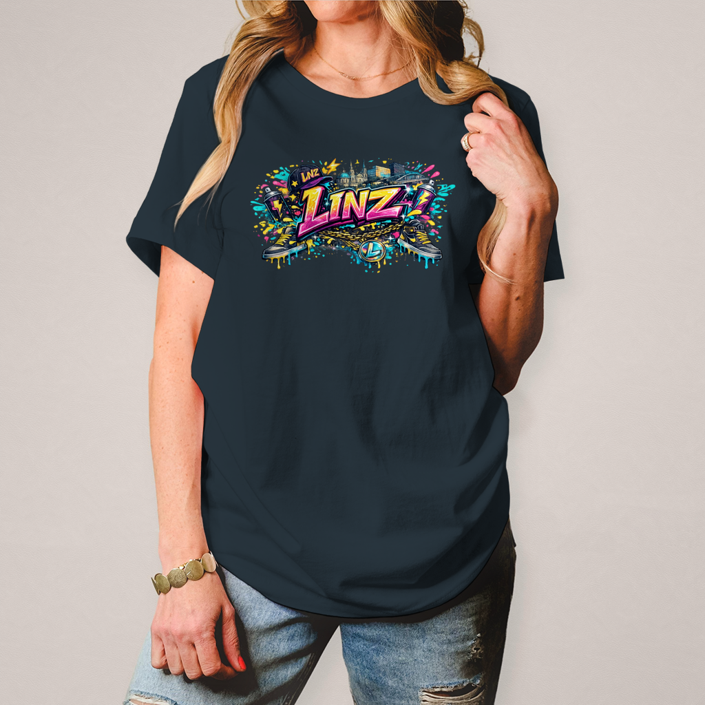 Damen T-Shirt LINZ Graffiti Style – Austria Street Vibes Kollektion