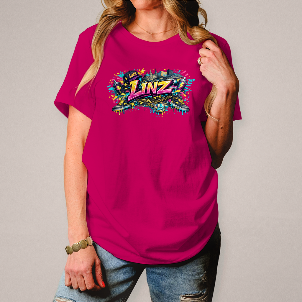 Damen T-Shirt LINZ Graffiti Style – Austria Street Vibes Kollektion