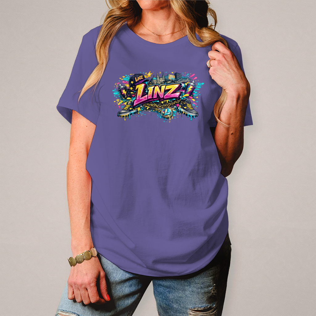 Damen T-Shirt LINZ Graffiti Style – Austria Street Vibes Kollektion
