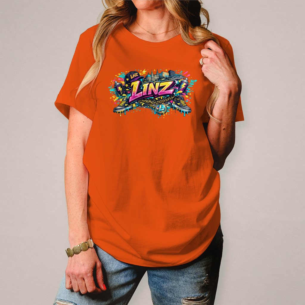 Damen T-Shirt LINZ Graffiti Style – Austria Street Vibes Kollektion