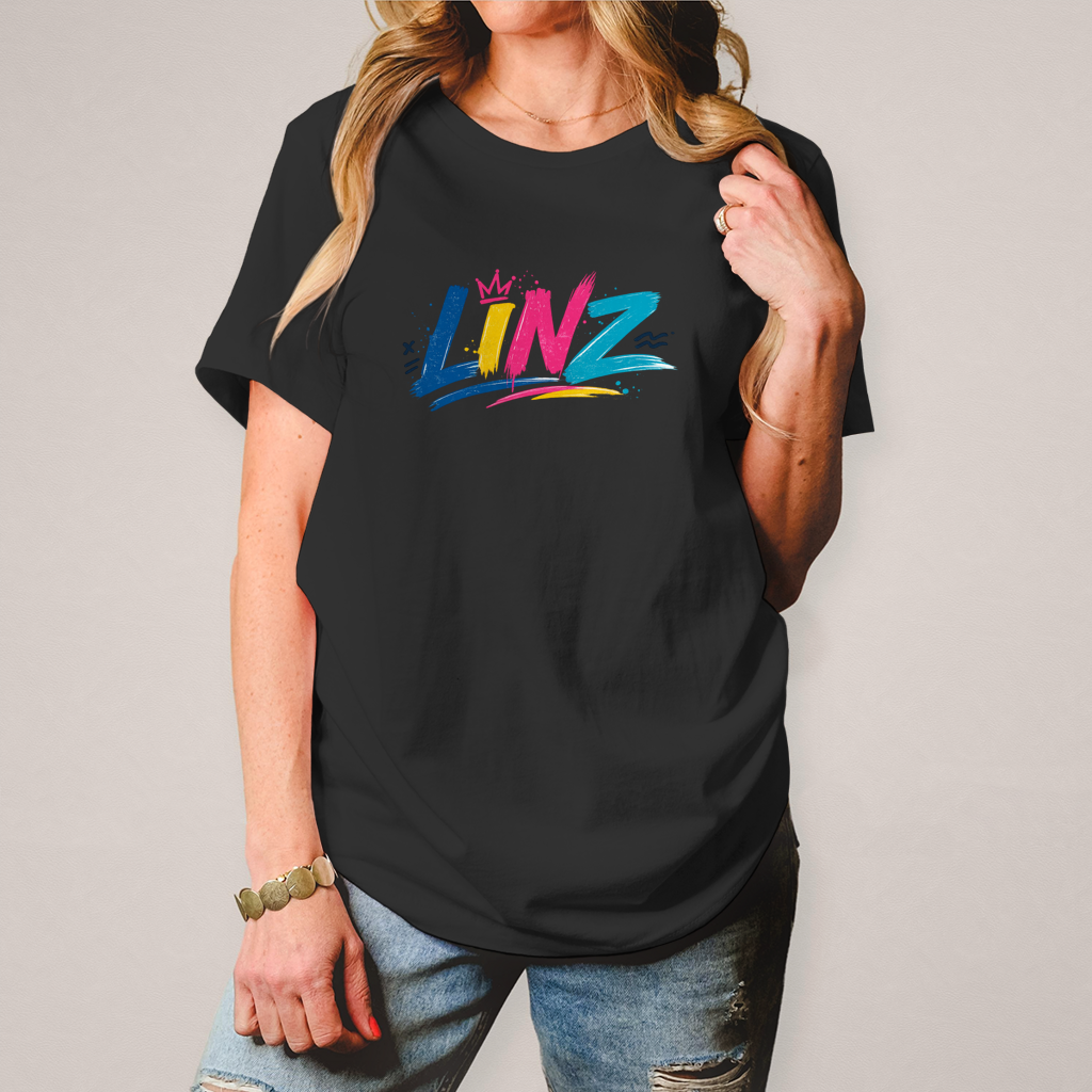 Herren T-Shirt LINZ Retro Graffiti Style – Austria Street Vibes Kollektion