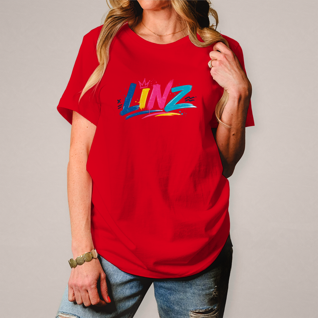 Herren T-Shirt LINZ Retro Graffiti Style – Austria Street Vibes Kollektion