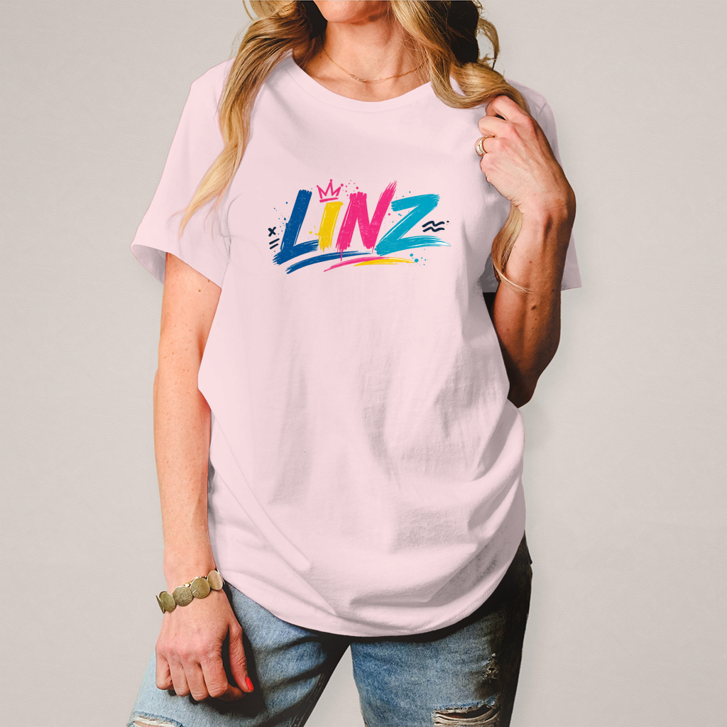 Herren T-Shirt LINZ Retro Graffiti Style – Austria Street Vibes Kollektion