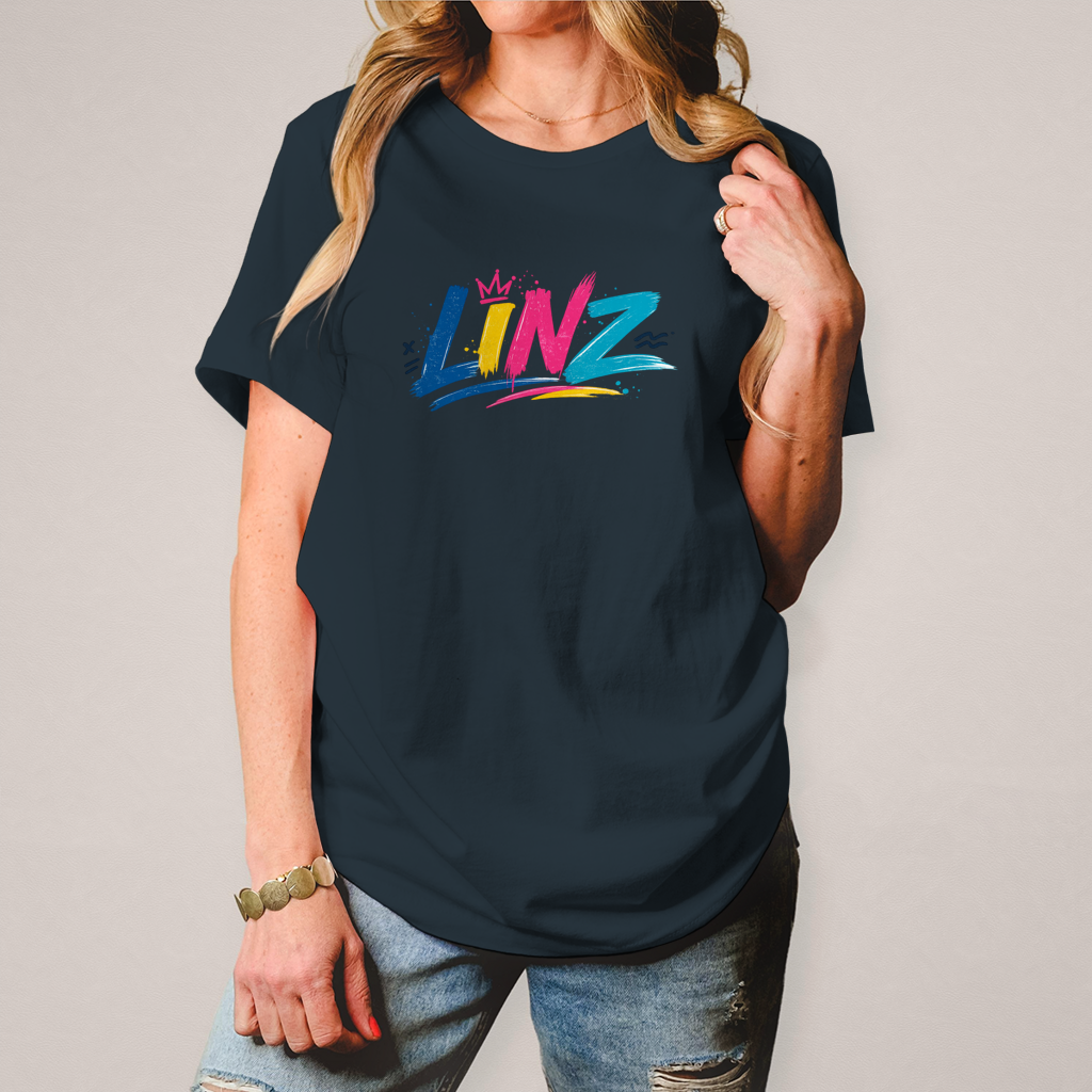 Herren T-Shirt LINZ Retro Graffiti Style – Austria Street Vibes Kollektion