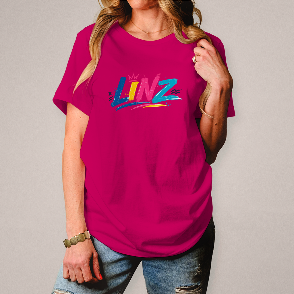 Herren T-Shirt LINZ Retro Graffiti Style – Austria Street Vibes Kollektion