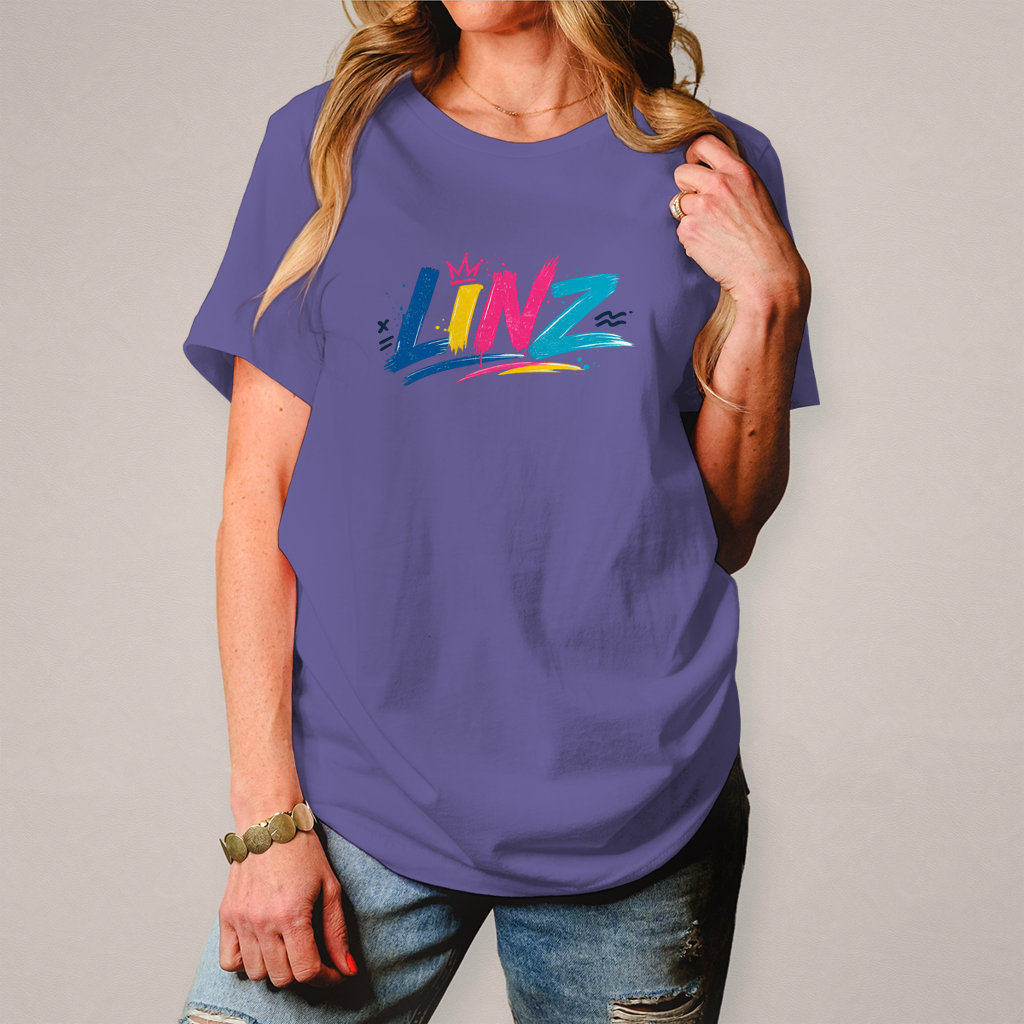 Herren T-Shirt LINZ Retro Graffiti Style – Austria Street Vibes Kollektion
