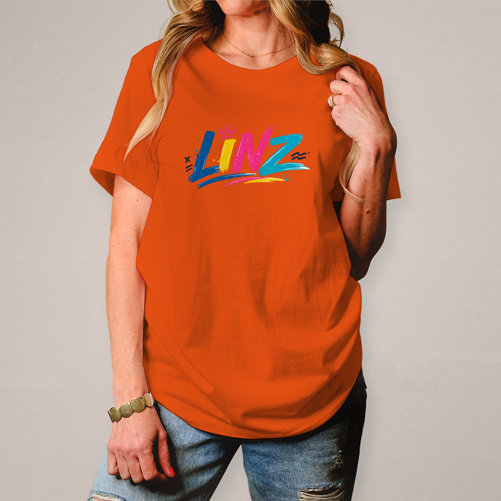 Herren T-Shirt LINZ Retro Graffiti Style – Austria Street Vibes Kollektion