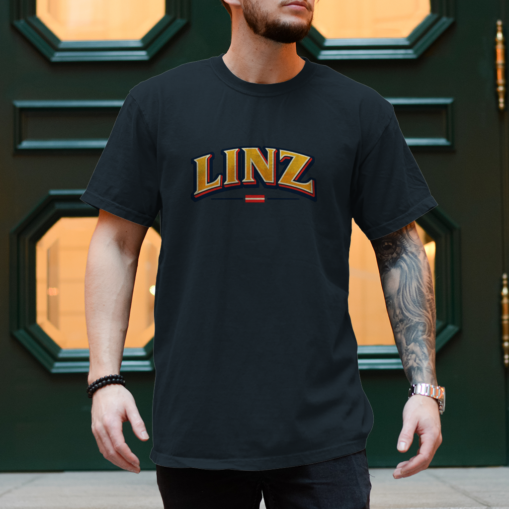 Herren T-Shirt LINZ Vintage College Style – Austria Street Vibes Kollektion
